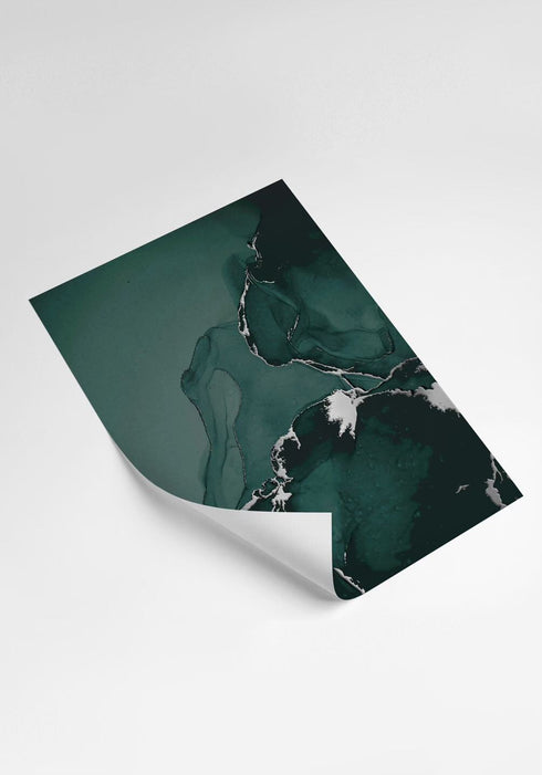 Marmo Verde Argento Reale Set Di 2 Poster 50x70cm